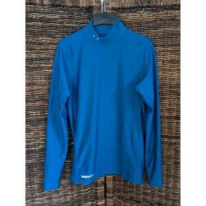 Under Armour Cold Gear Mock Neck Compression Shirt Men's Large Logo Quick Dry